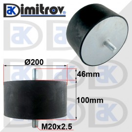 Антивибрационен тампон М20 x Ø 200 x 100 mm